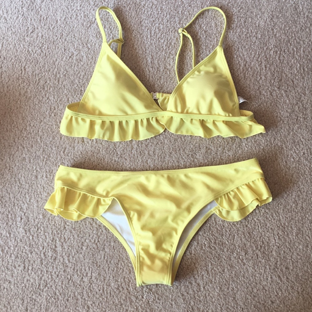 Yellow Ruffle Bikini